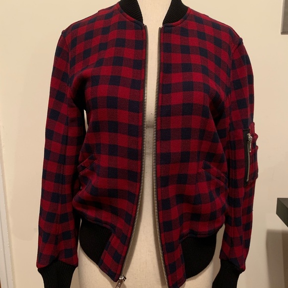 Andrew Gingham Wool Bomber Jacket In Multi Pattern - Picture 4 of 12